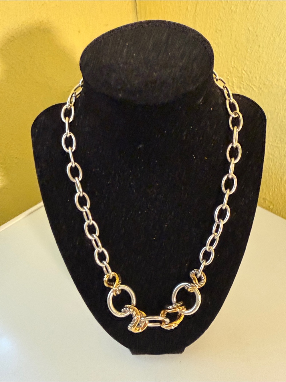 Brighton Two-Tone Silver and Gold Chain Link Necklace